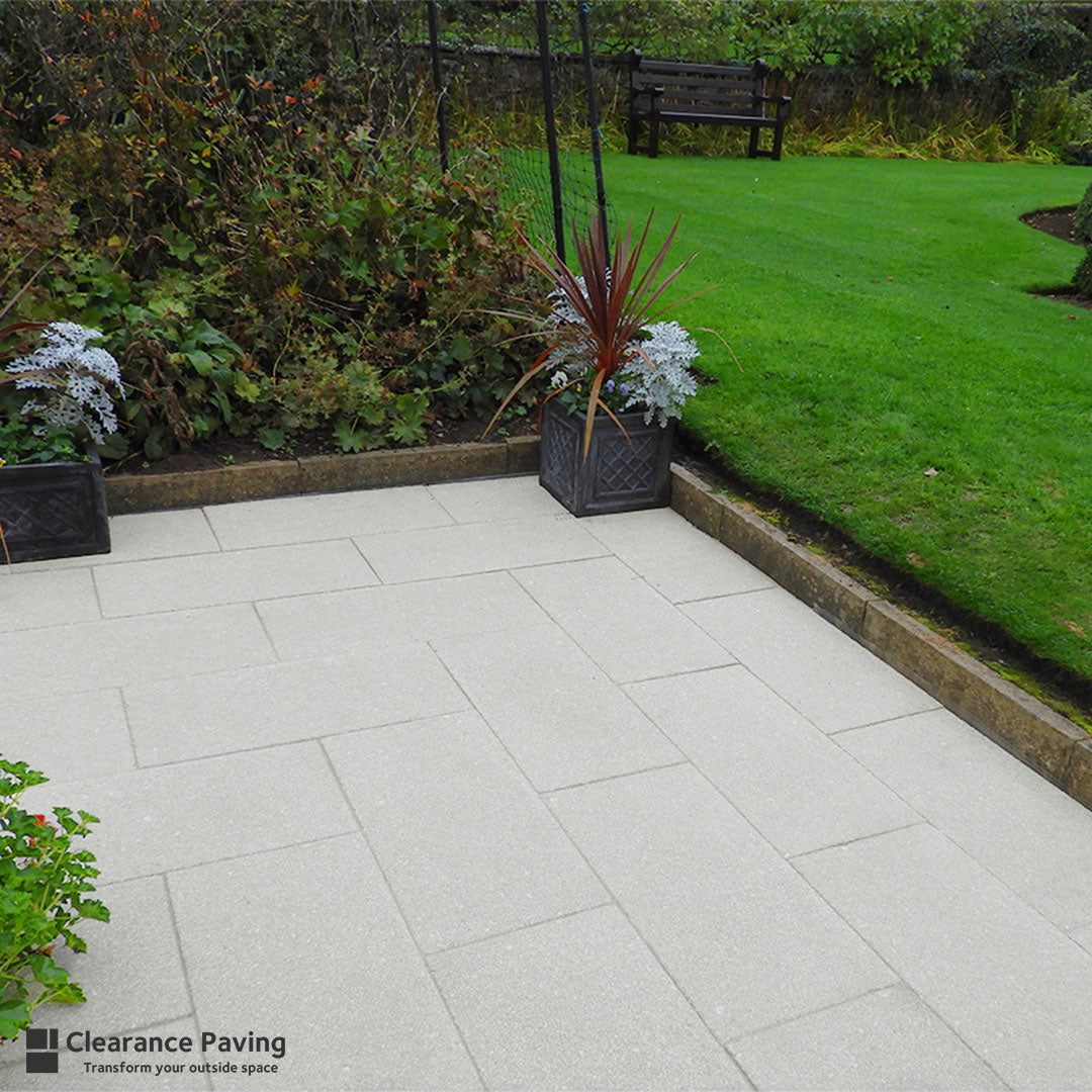 Brett Chaucer Textured Paving in Natural 600x300mm rectangular slab