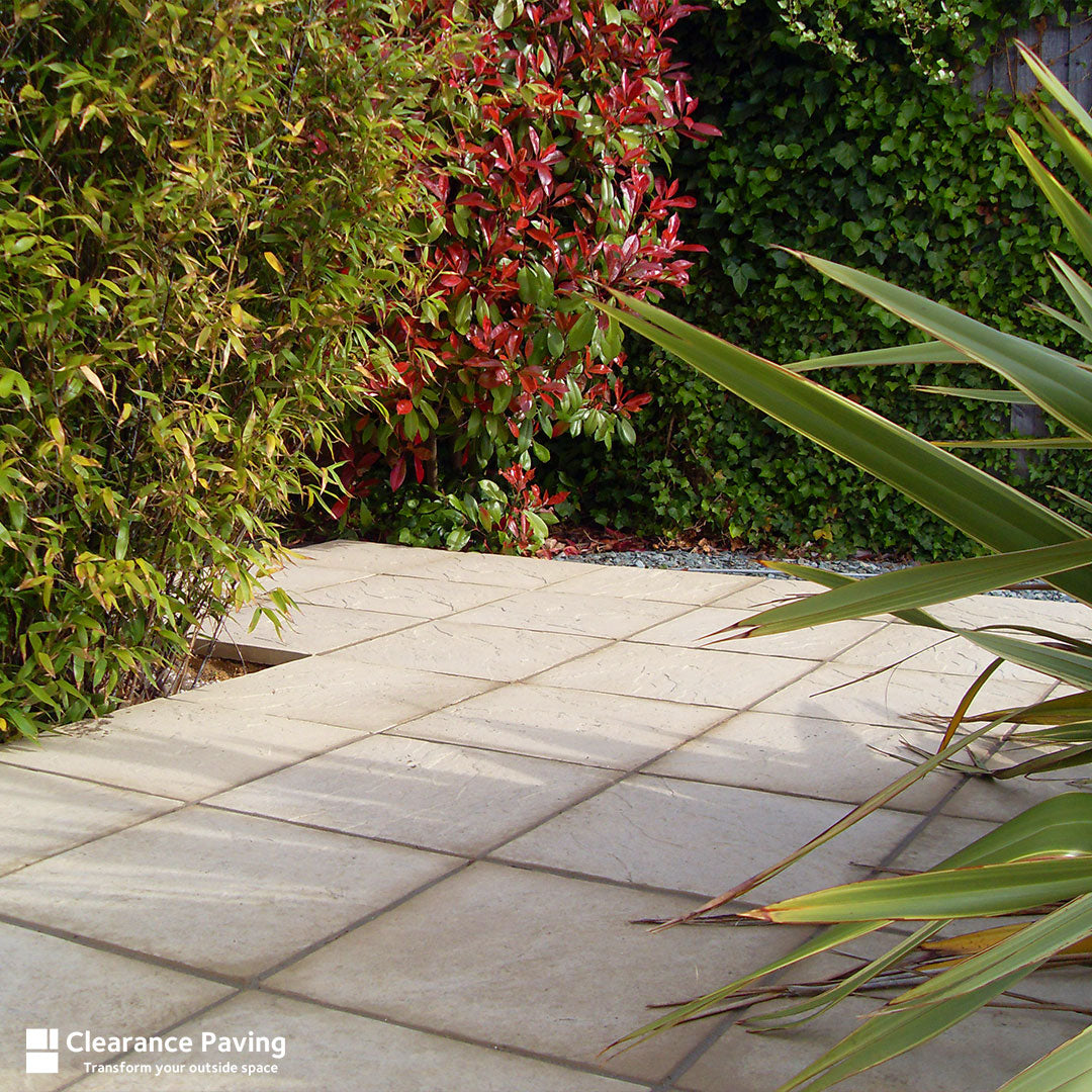 brett stamford rivan garden paving in buff