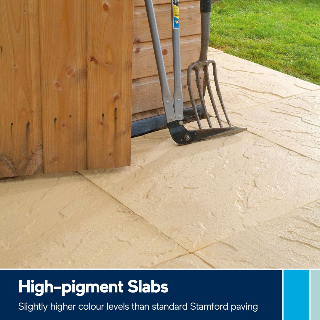 Brett Stamford Riven Paving Slabs in Buff 450 x 450mm (High-Pigment)