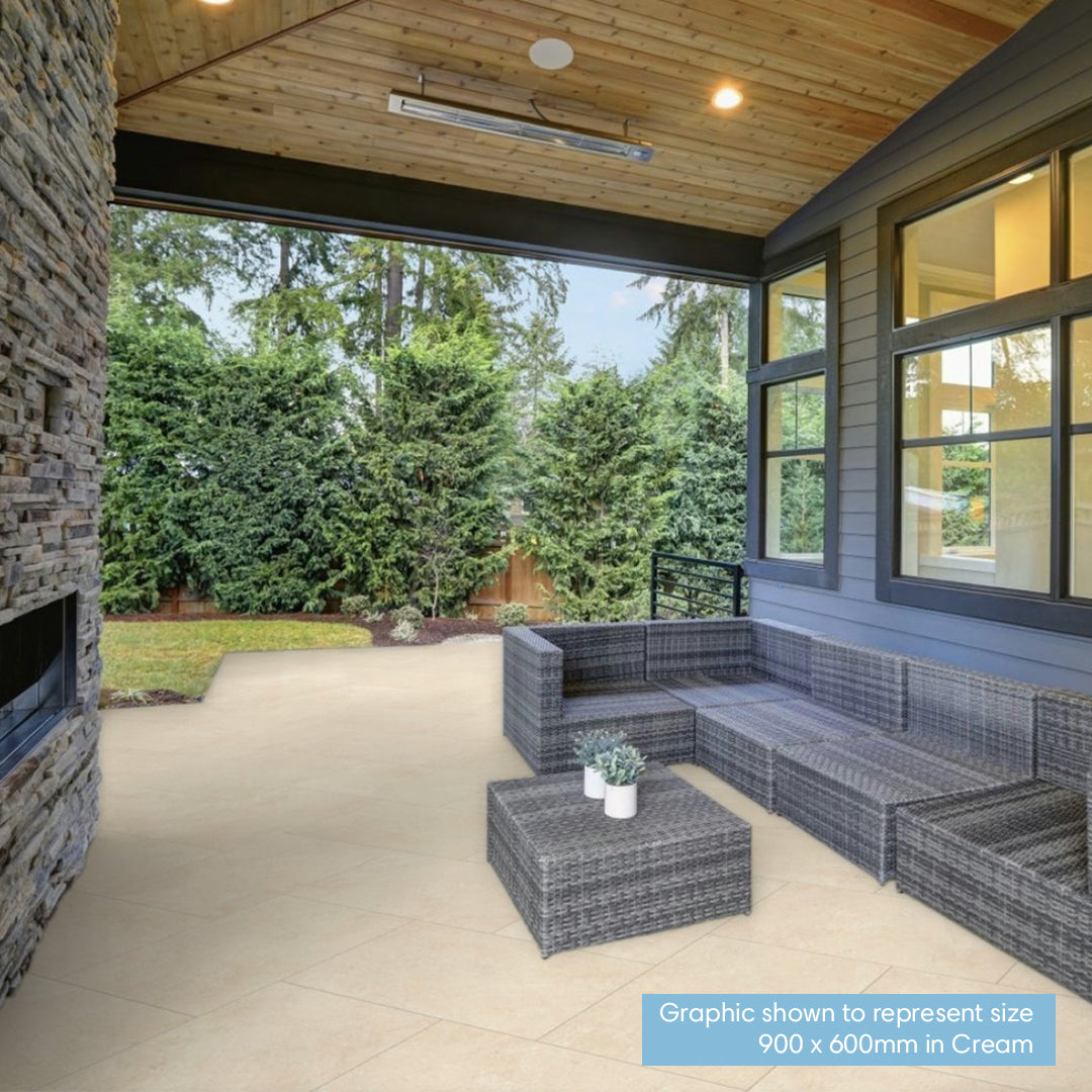 Eden Limestone ECO Porcelain Paving 900 x 600 Porcelain Slabs Clearance Paving