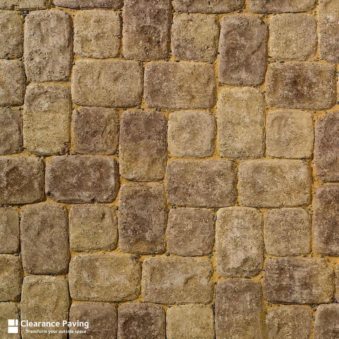 Brett Aura Square Stone paving blocks in Bronze Fleck swatch