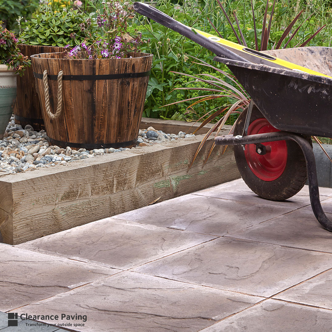 Brett Broadway Economy Riven Paving Slabs in Natural (Grey) 450 x 450mm
