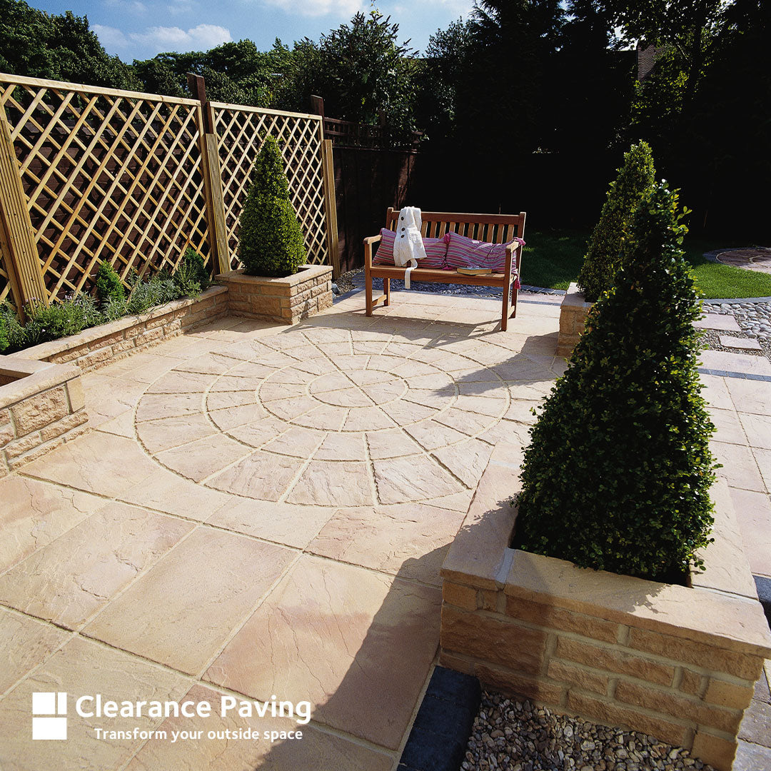 Brett Bronte Weathered Apricot paving slabs