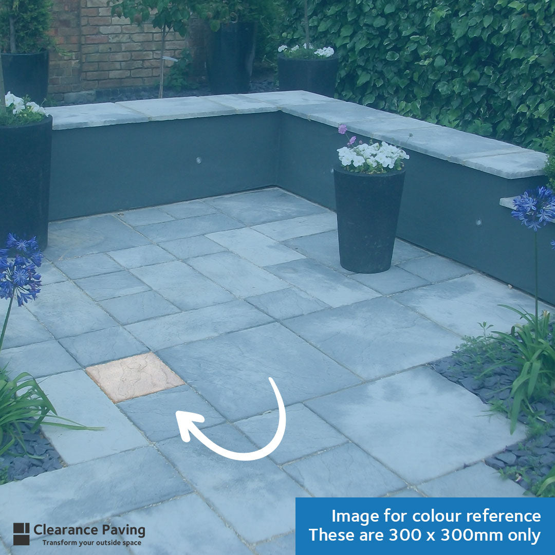 Brett Bronte paving slabs in Weathered Stone 300mm square