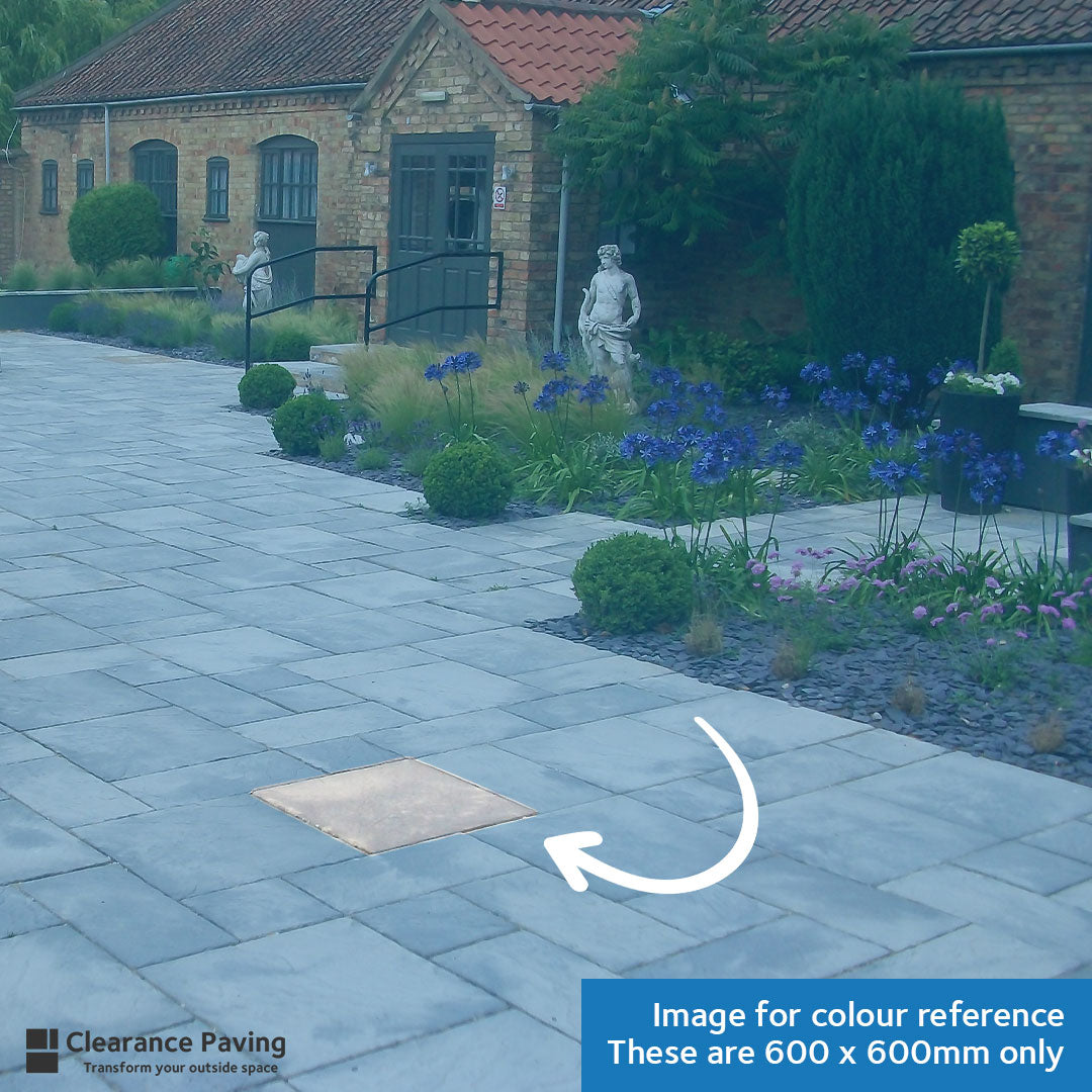 Brett Bronte garden slabs in Weathered Stone 600mm square