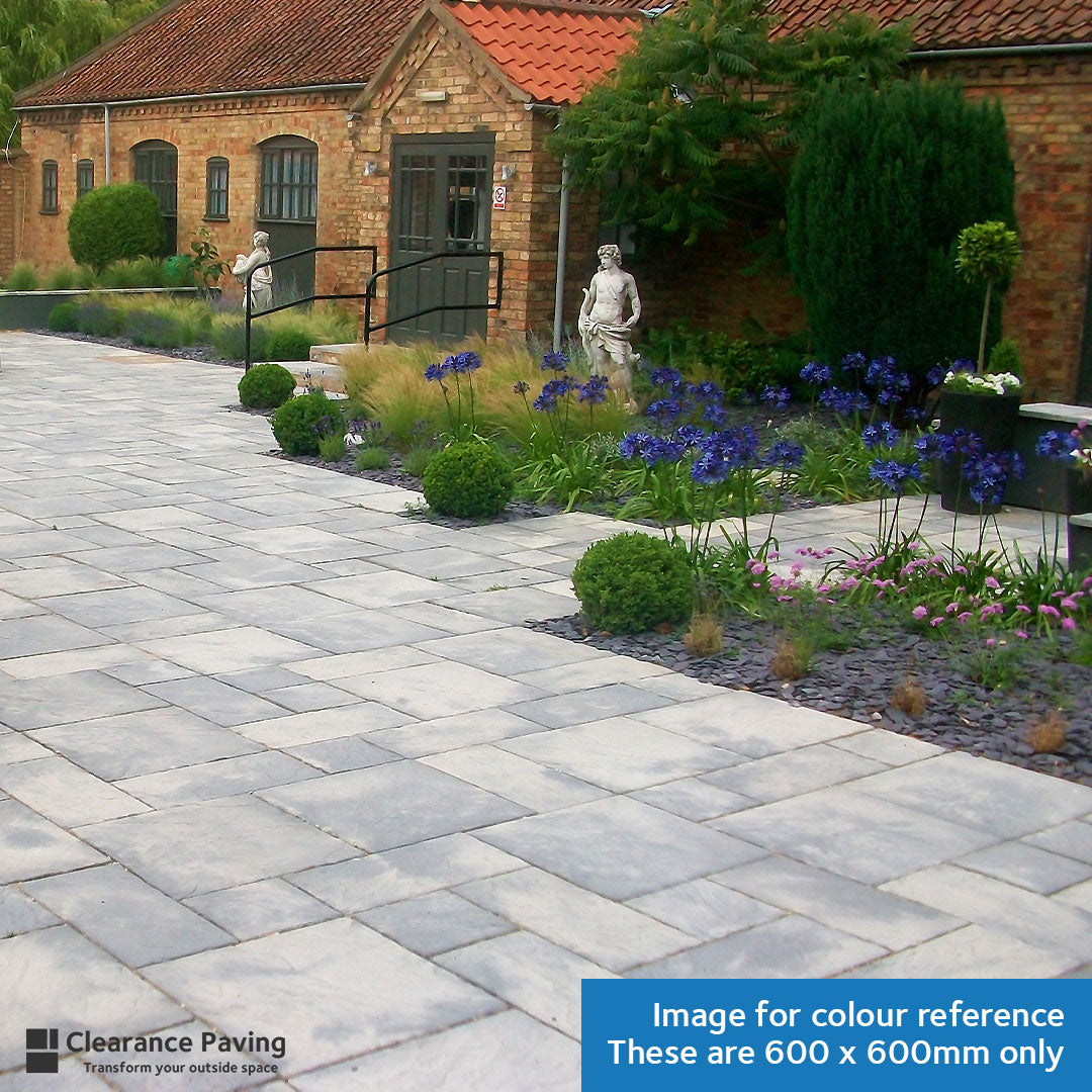 Brett Bronte paving slabs in Weathered Stone 600mm square