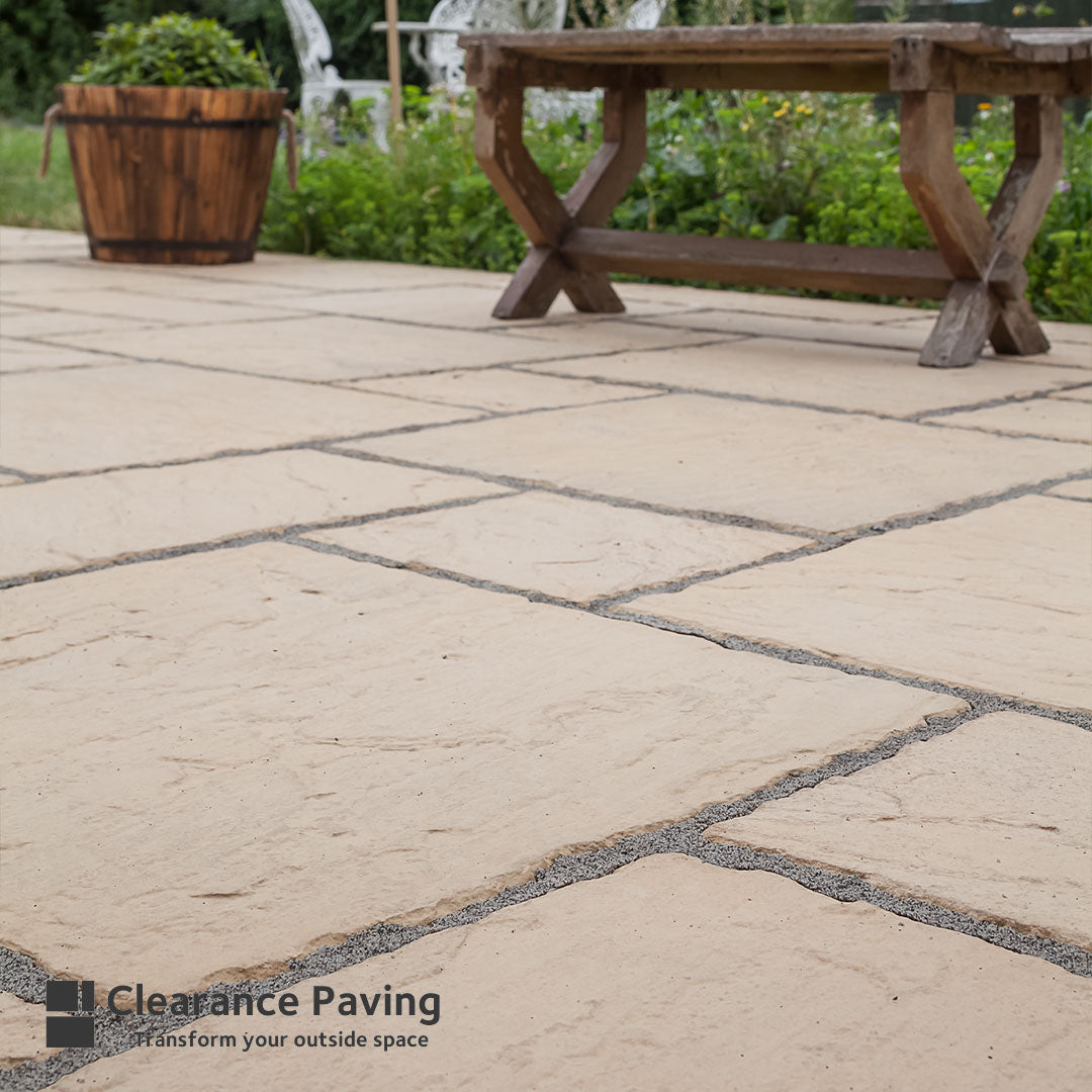 Brett Canterbury Old Cotswold patio slabs mixed sizes
