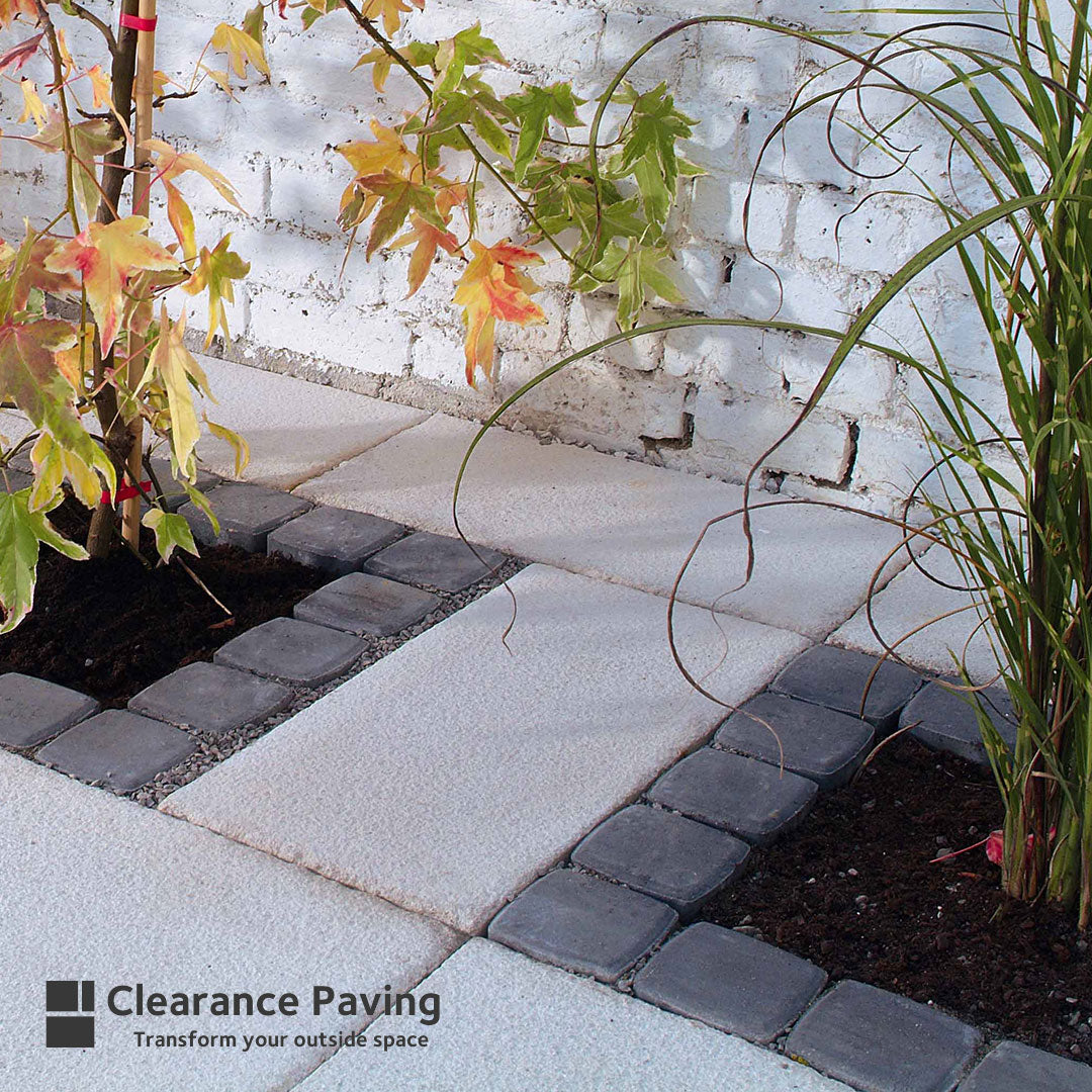 Brett Chaucer textured rectangular paving slab in grey
