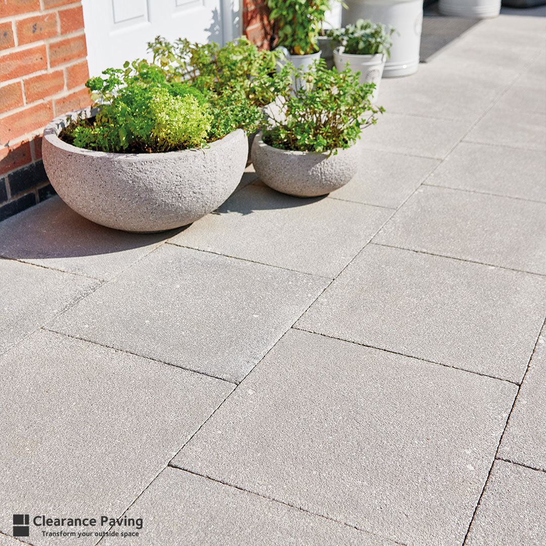Brett Chaucer textured paving slab in charcoal 450mm square