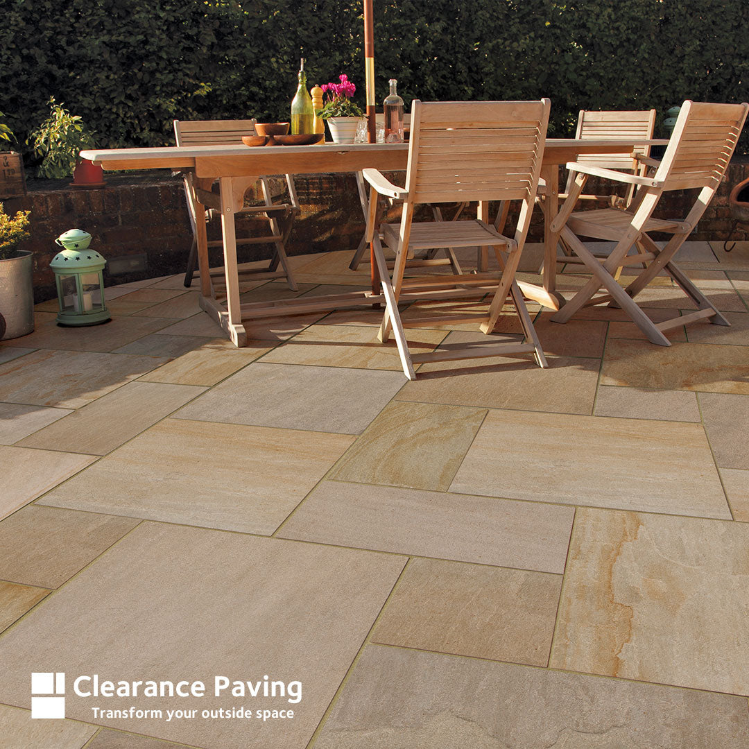 Brett Eden Sandstone Porcelain Patio Pack in Autumn Blend