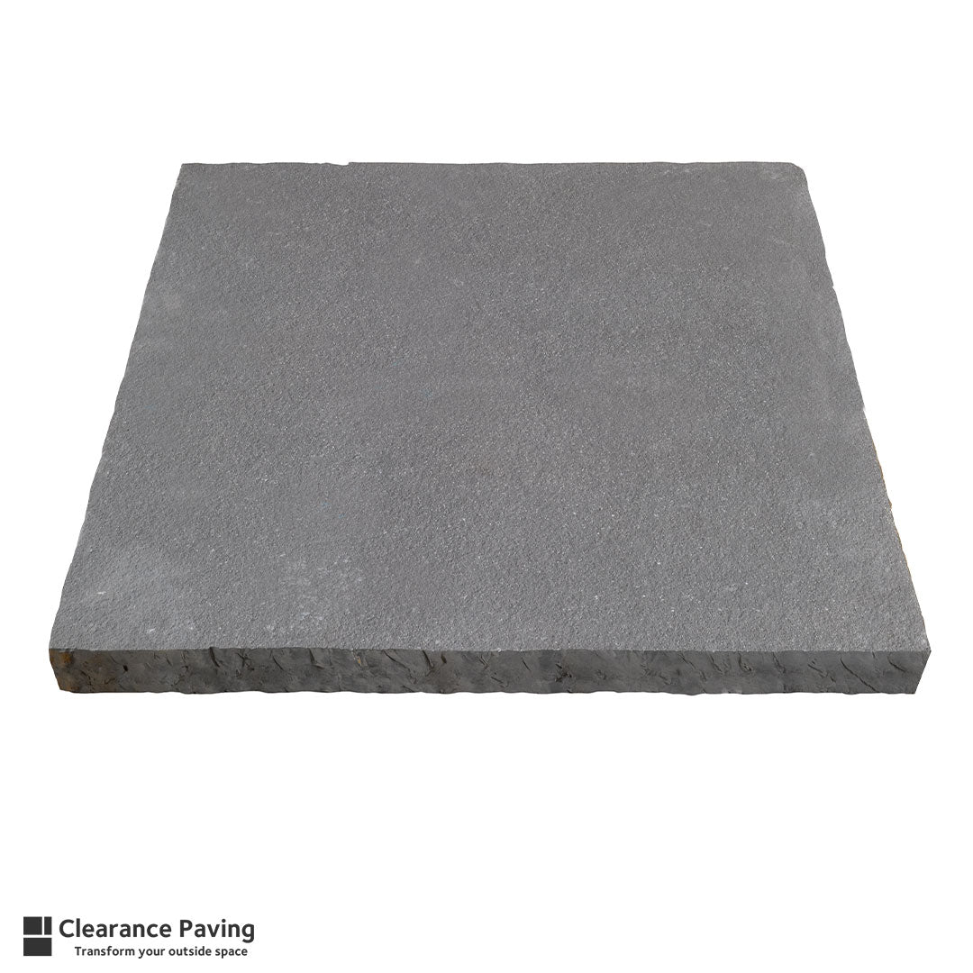 Black Limestone garden paving in a square shape and Mystic Sky colour