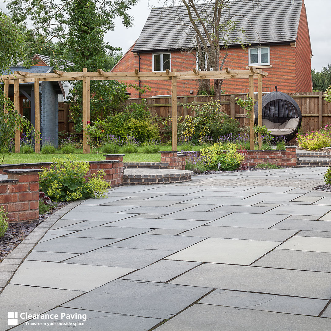 Black Limestone patio tiles 600mm x 600mm in Mystic Sky