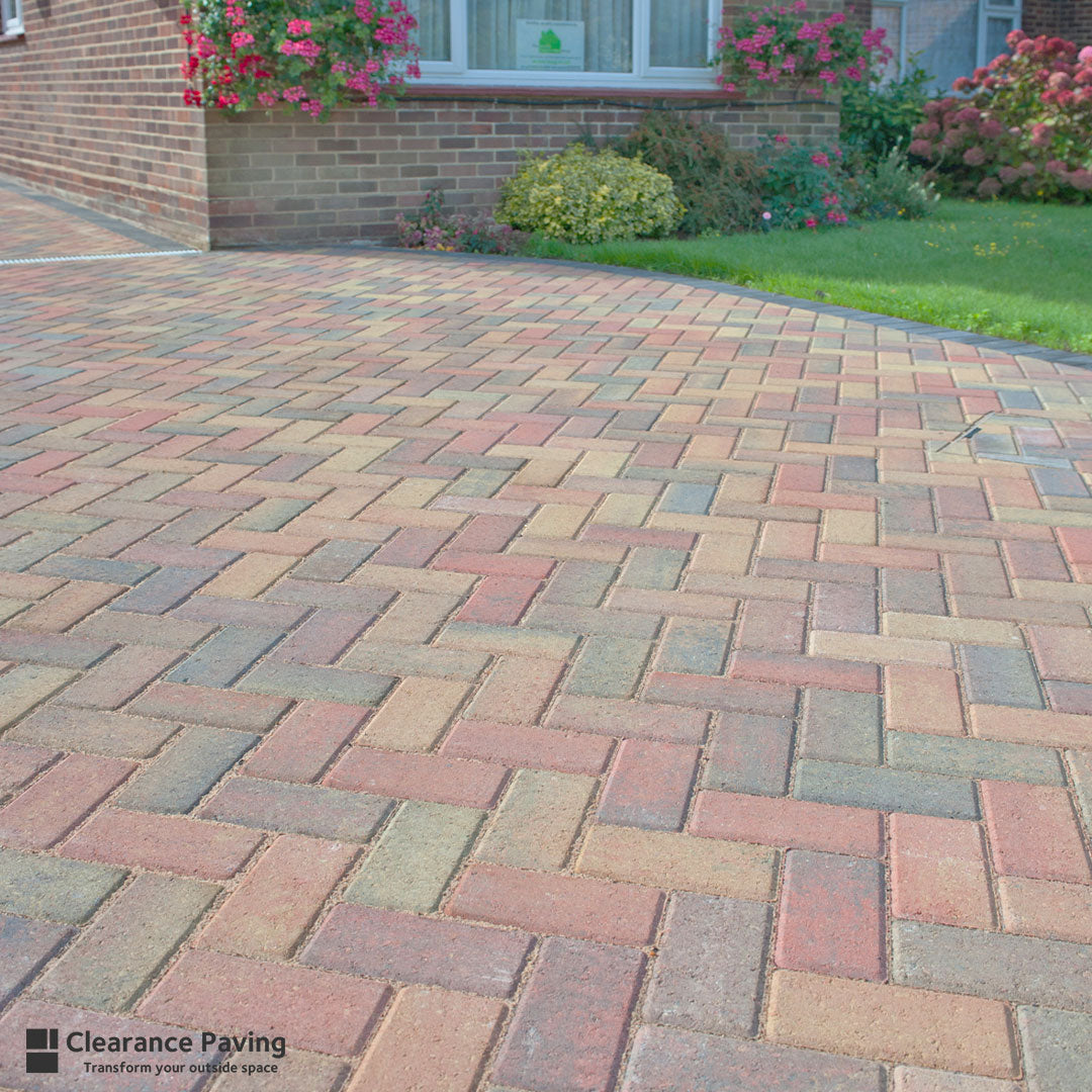 brett omega driveway block paving in autumn gold 50mm