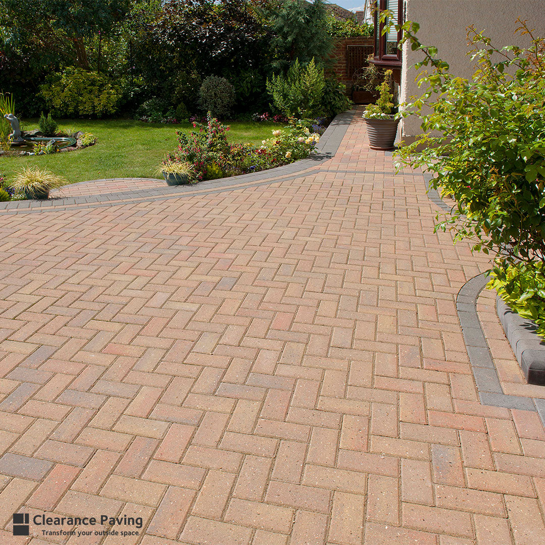 brett omega block paving in autumn gold 50mm