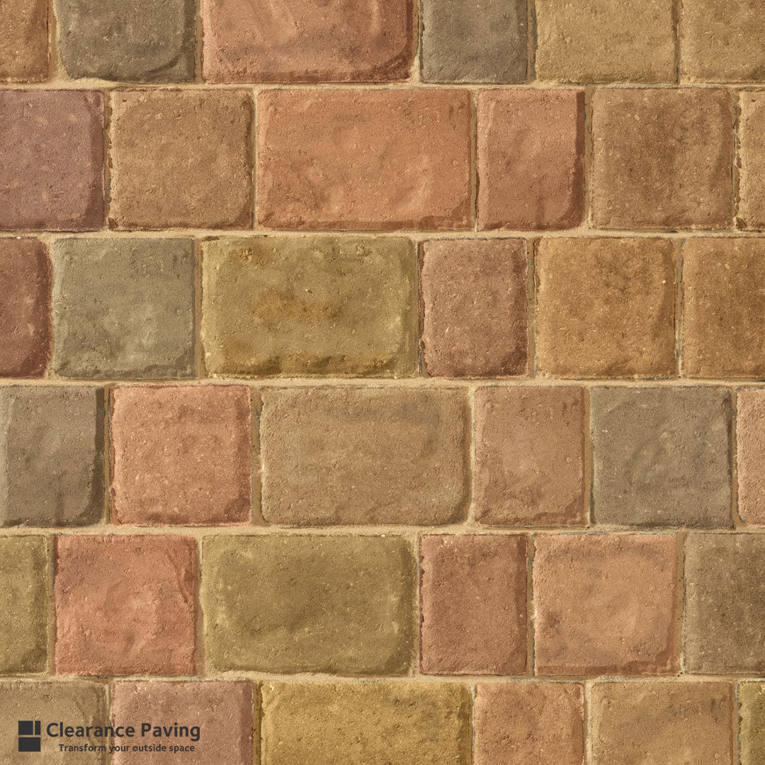 Brett Regatta Trio paving blocks in Autumn Gold swatch