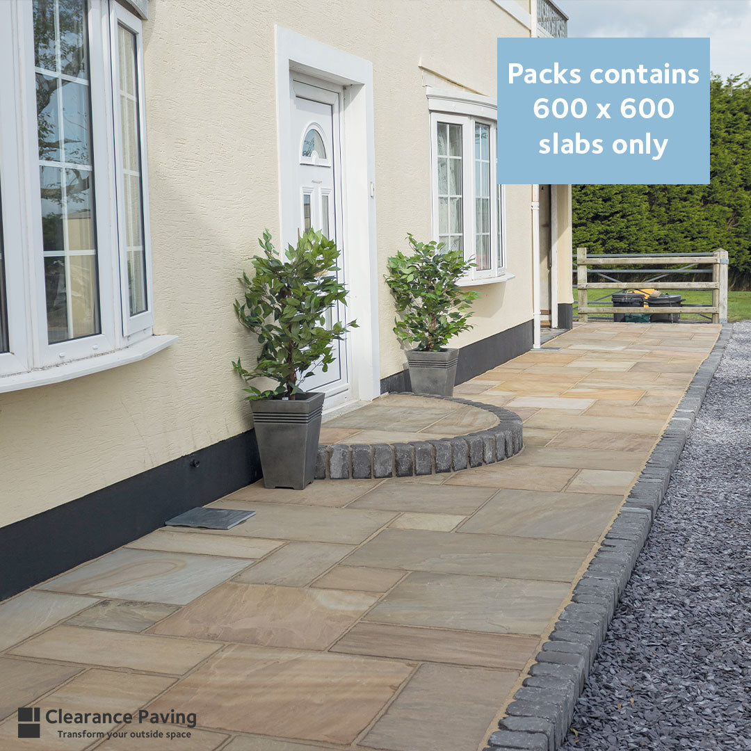 Indian Sandstone garden paving in Sunrise square shape