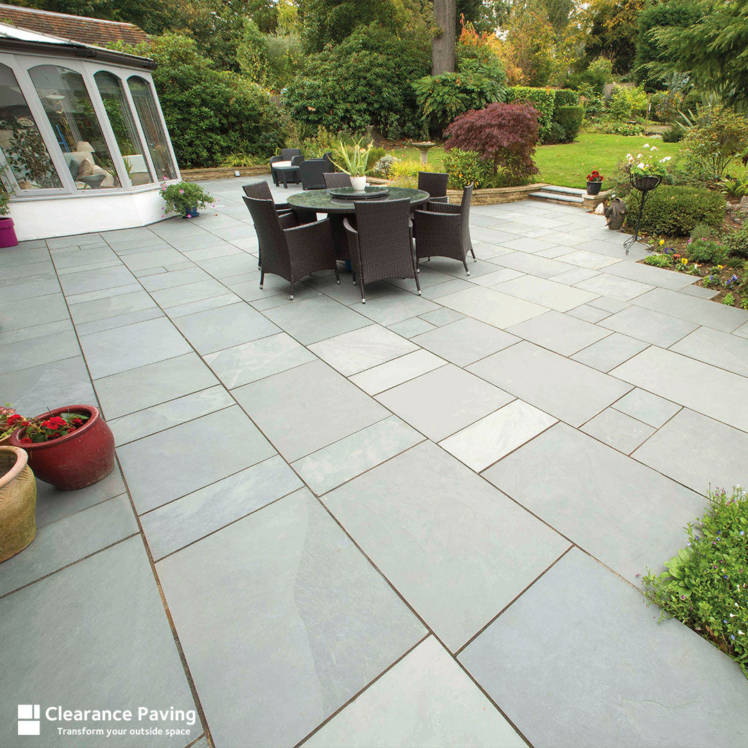 Brett Brazilian Slate garden patio tiles in Woodland Grey