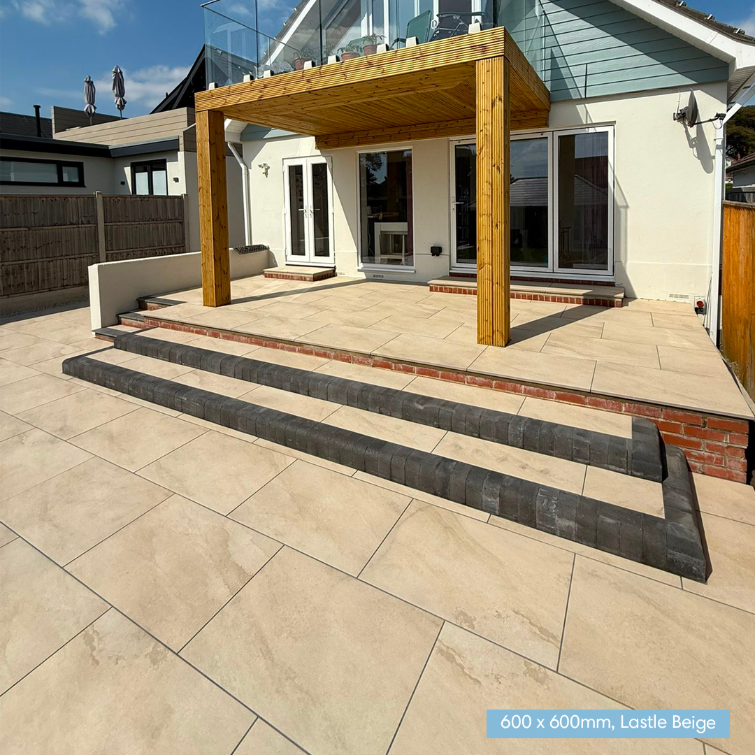 Eclipse Lastle Beige Porcelain Paving | 900 x 600mm | 600 x 600mm | Patio Pack