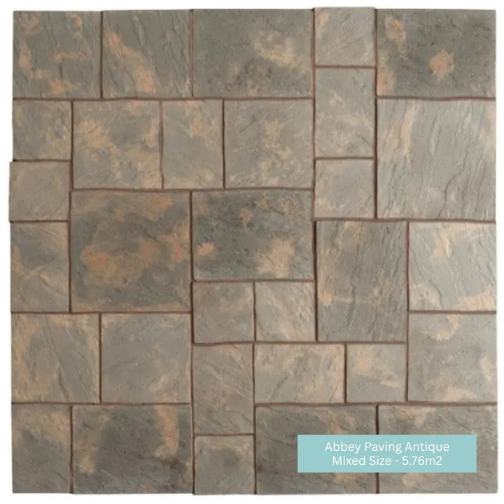 Abbey Paving Slabs Antique | 300x300mm | 450x450mm | 450x300mm | 600x450mm | 600x600mm | Mixed Size