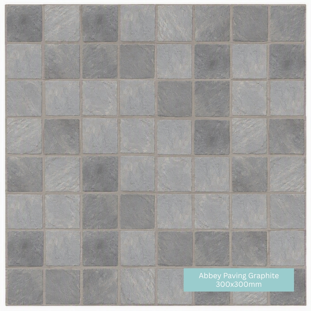 Abbey Paving Slabs Graphite | 300x300mm | 450x450mm | 450x300mm | 600x450mm | 600x600mm | Mixed Size