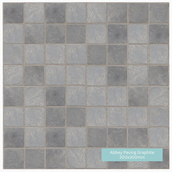 Abbey Paving Slabs Graphite | 300x300mm | 450x450mm | 450x300mm | 600x450mm | 600x600mm | Mixed Size