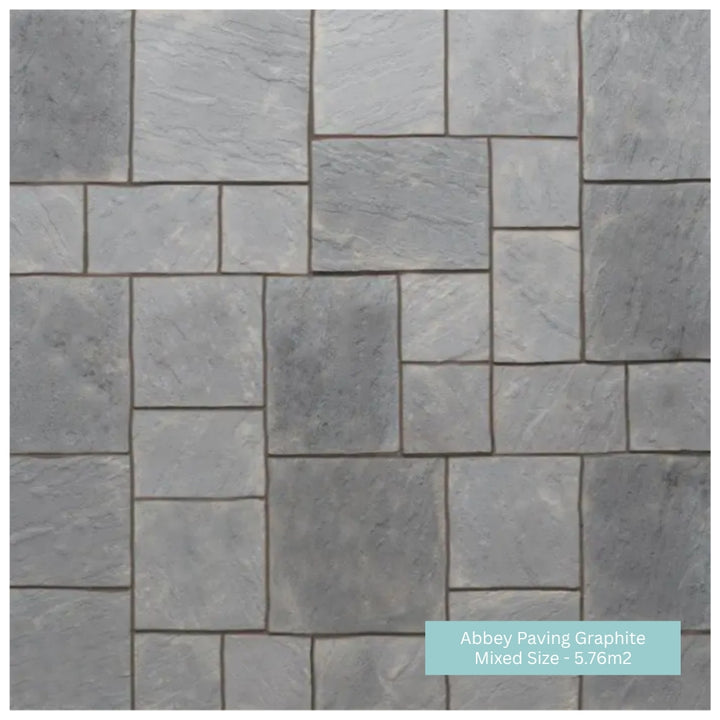 Abbey Paving Slabs Graphite | 300x300mm | 450x450mm | 450x300mm | 600x450mm | 600x600mm | Mixed Size
