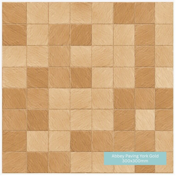 Abbey Paving Slabs York Gold | 300x300mm | 450x450mm | 450x300mm | 600x450mm | 600x600mm | Mixed Size