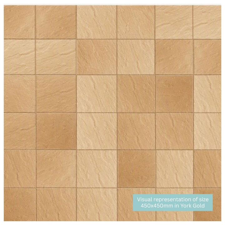 Abbey Paving Slabs York Gold | 300x300mm | 450x450mm | 450x300mm | 600x450mm | 600x600mm | Mixed Size