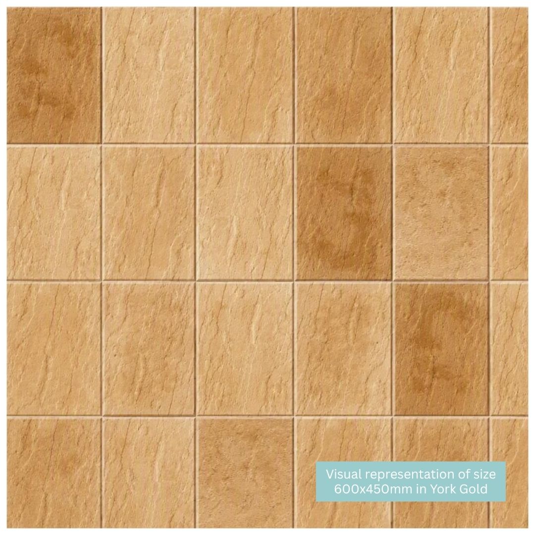 Abbey Paving Slabs York Gold | 300x300mm | 450x450mm | 450x300mm | 600x450mm | 600x600mm | Mixed Size