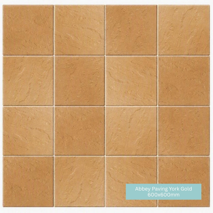 Abbey Paving Slabs York Gold | 300x300mm | 450x450mm | 450x300mm | 600x450mm | 600x600mm | Mixed Size