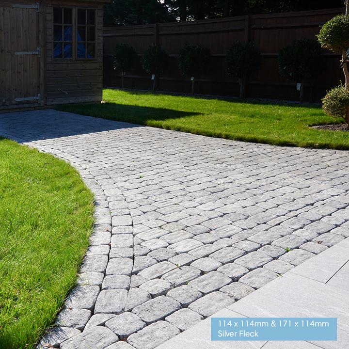 Aura block paving; cobblestones; cobblestone driveway; stone driveway; cobble stones; driveway paver; stone setts; driveway cobbles; pavestones; paving stone setts; stone cobbled paving; cobblestone pavers; cobble setts; cobblestones for sale; cobblestone driveway cost; cobble paving; cobbles for sale; block paving stones; block paving setts; country cobble paving; grey cobblestone; aura silver fleck; driveway paving; block paving for driveways