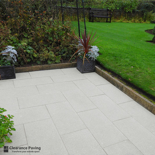 Brett Chaucer Textured Paving in Natural 600x300mm rectangular slab