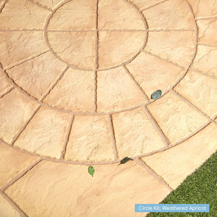 patio slabs; paving slabs for patios; garden slabs; slabs for garden; garden paving; circle kit; paving circle; circle feature; garden feature; circle slabs; corner paving; paving circle; decorative paving kit; paving circle slabs; garden edging; edging borders for gardens; garden accessories and decor; paving kerbs; kerbs; paving edging