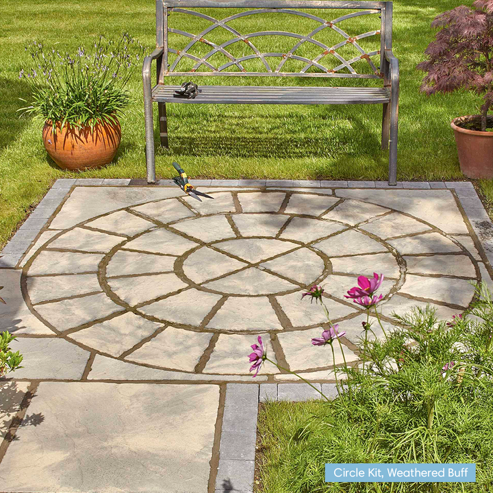  garden edging; edging borders for gardens; garden accessories and decor; paving kerbs; kerbs; paving edging, patio slabs; paving slabs for patios; garden slabs; slabs for garden; garden paving; circle kit; paving circle; circle feature; garden feature; circle slabs; corner paving; paving circle; decorative paving kit; paving circle slabs