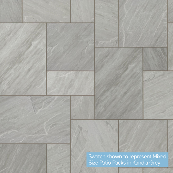 Riven Kandla Grey Indian Sandstone Slabs: Patio Pack