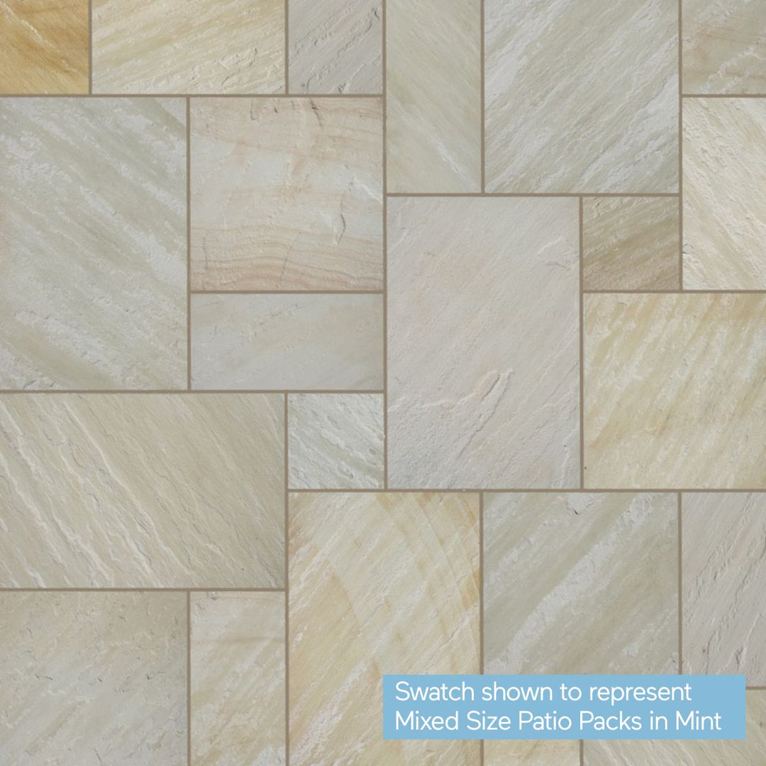 Riven Mint Indian Sandstone Slabs: Patio Pack