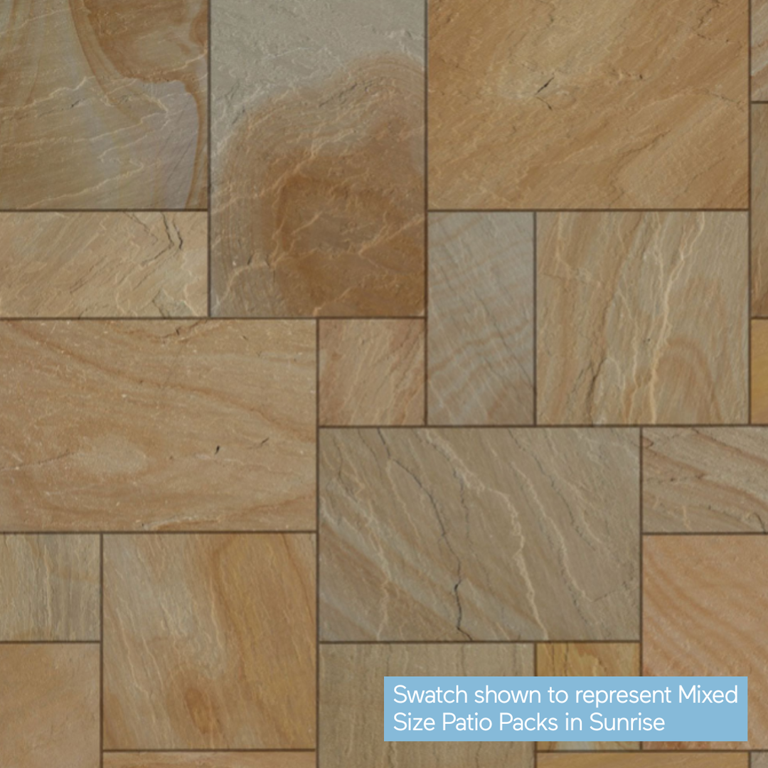 Riven Camel Buff Indian Sandstone Slabs: Patio Pack