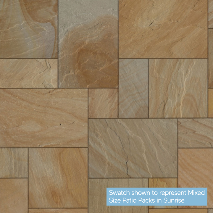 Riven Camel Buff Indian Sandstone Slabs: Patio Pack