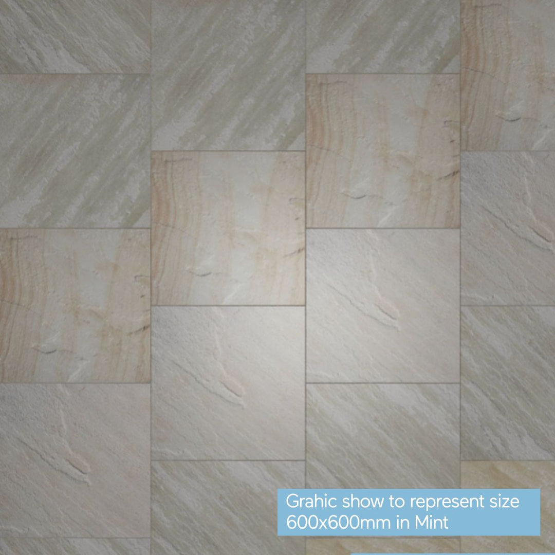 Riven Mint Indian Sandstone Slabs: Patio Pack