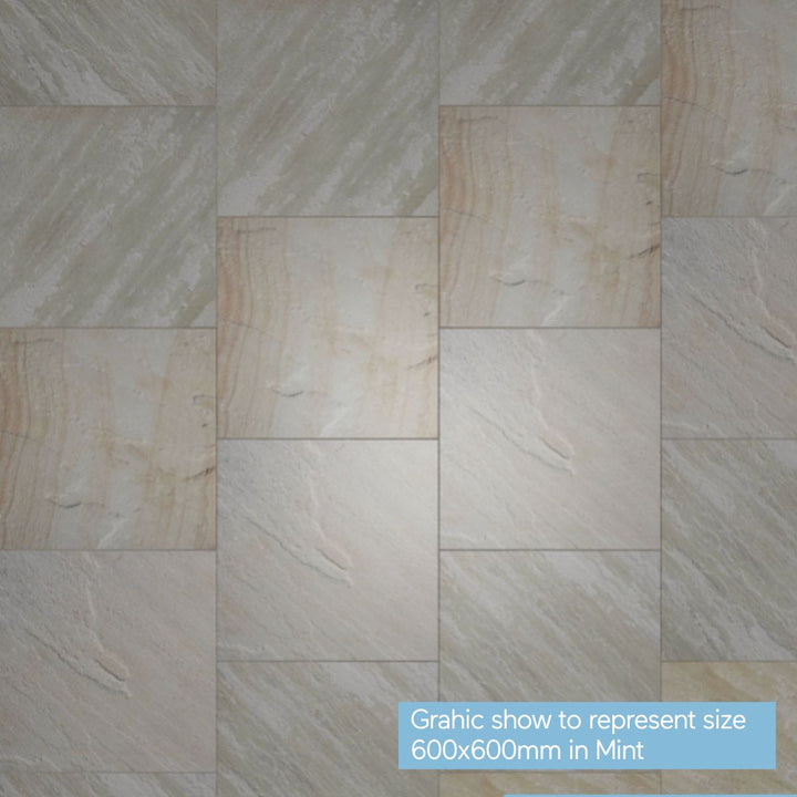 Riven Mint Indian Sandstone Slabs: Patio Pack