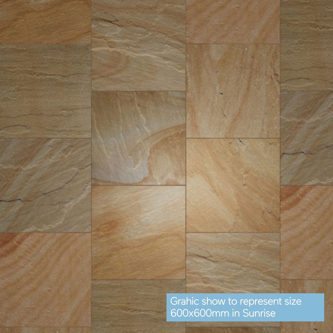 Riven Camel Buff Indian Sandstone Slabs: Patio Pack