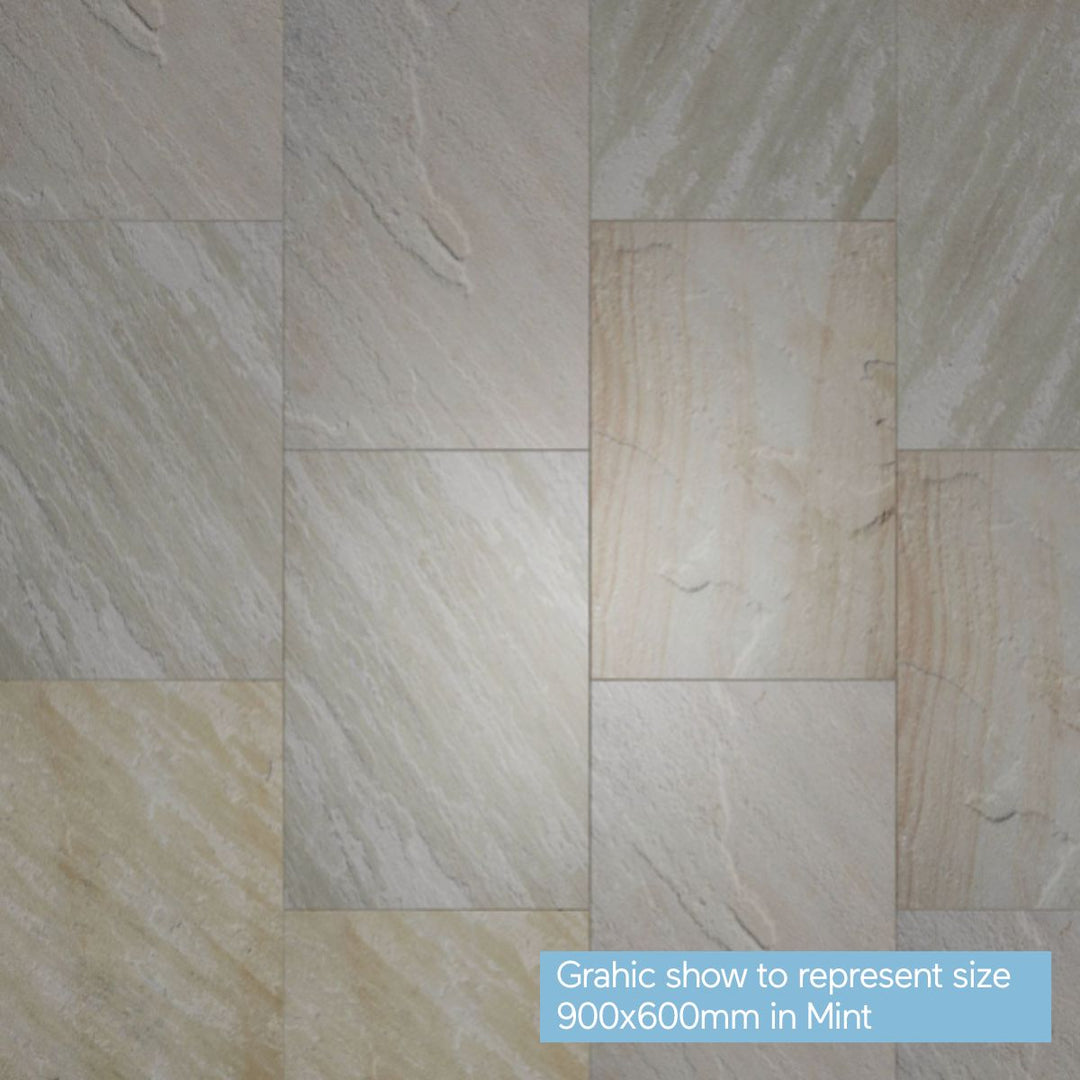 Riven Mint Indian Sandstone Slabs: Patio Pack