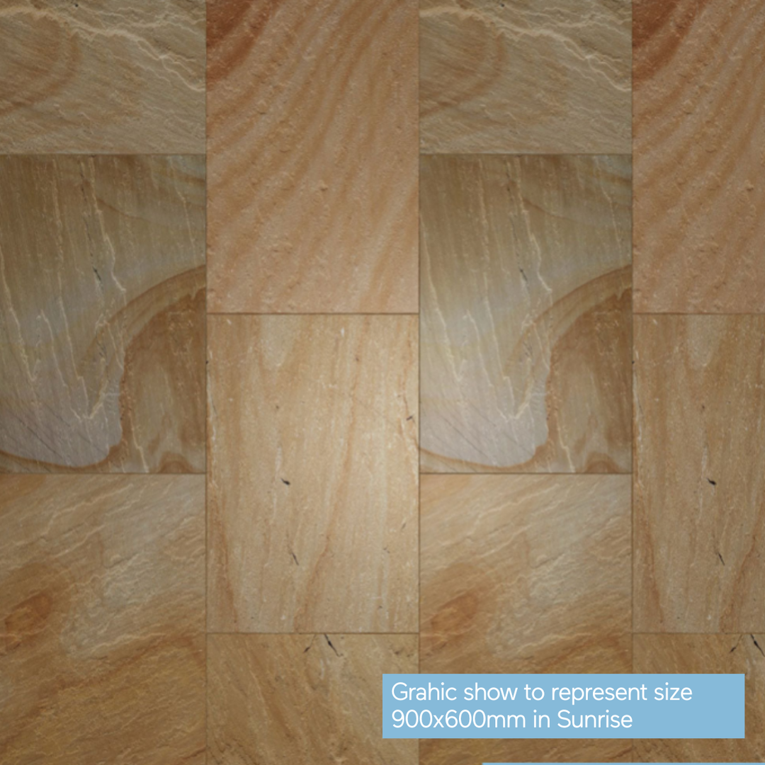 Riven Camel Buff Indian Sandstone Slabs: Patio Pack