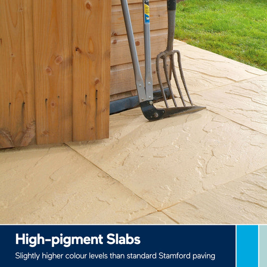 Brett Stamford Riven Paving Slabs in Buff 450 x 450mm (High-Pigment)