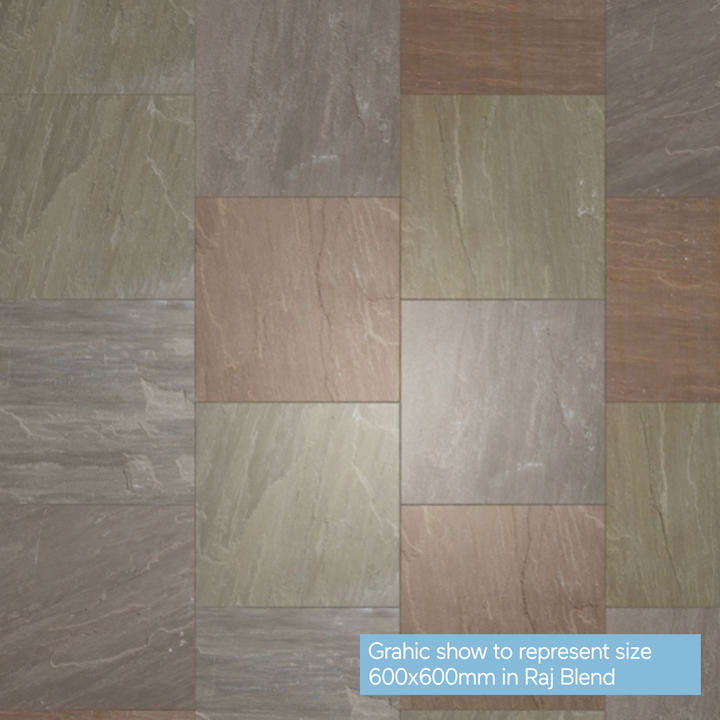 Riven Raj Blend Indian Sandstone Slabs: Patio Pack