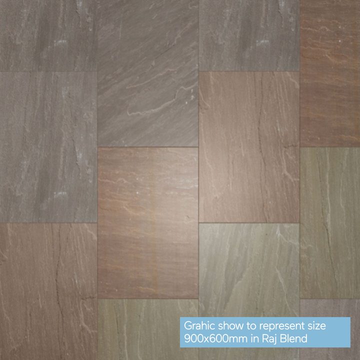 Riven Raj Blend Indian Sandstone Slabs: Patio Pack