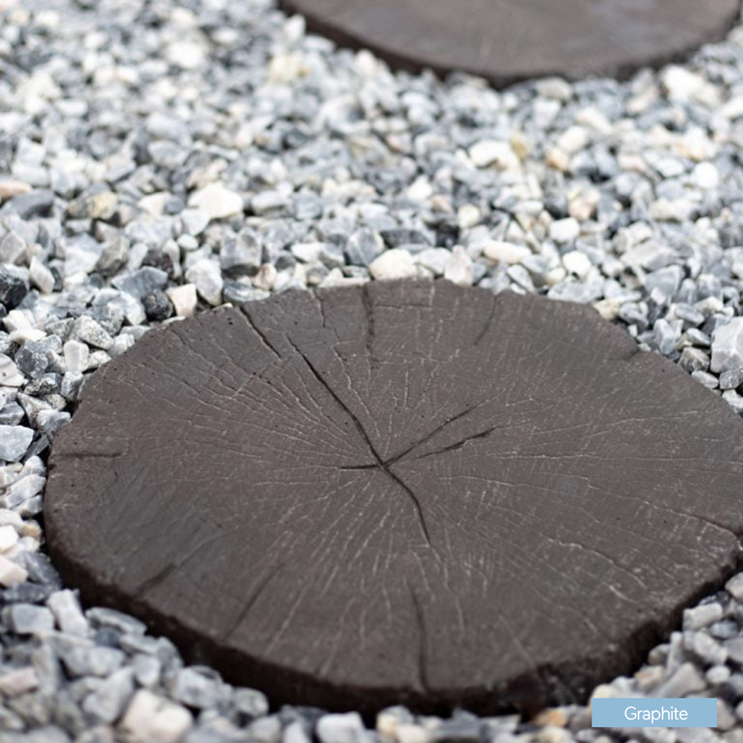 TIMBER STEPPING STONE 400MM - GRAPHITE