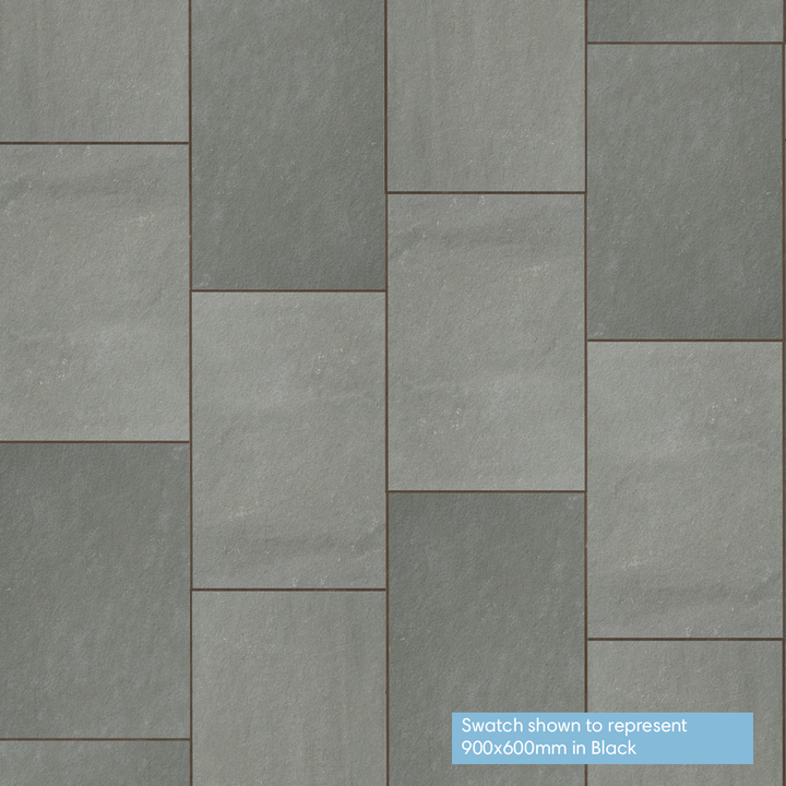 Rippled Black Limestone Paving: Patio Pack