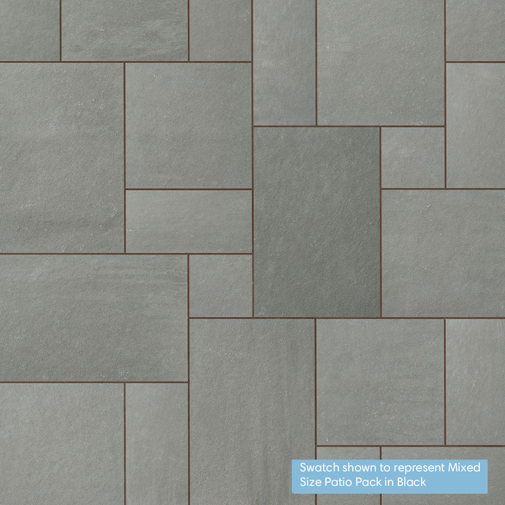 Rippled Black Limestone Paving: Patio Pack