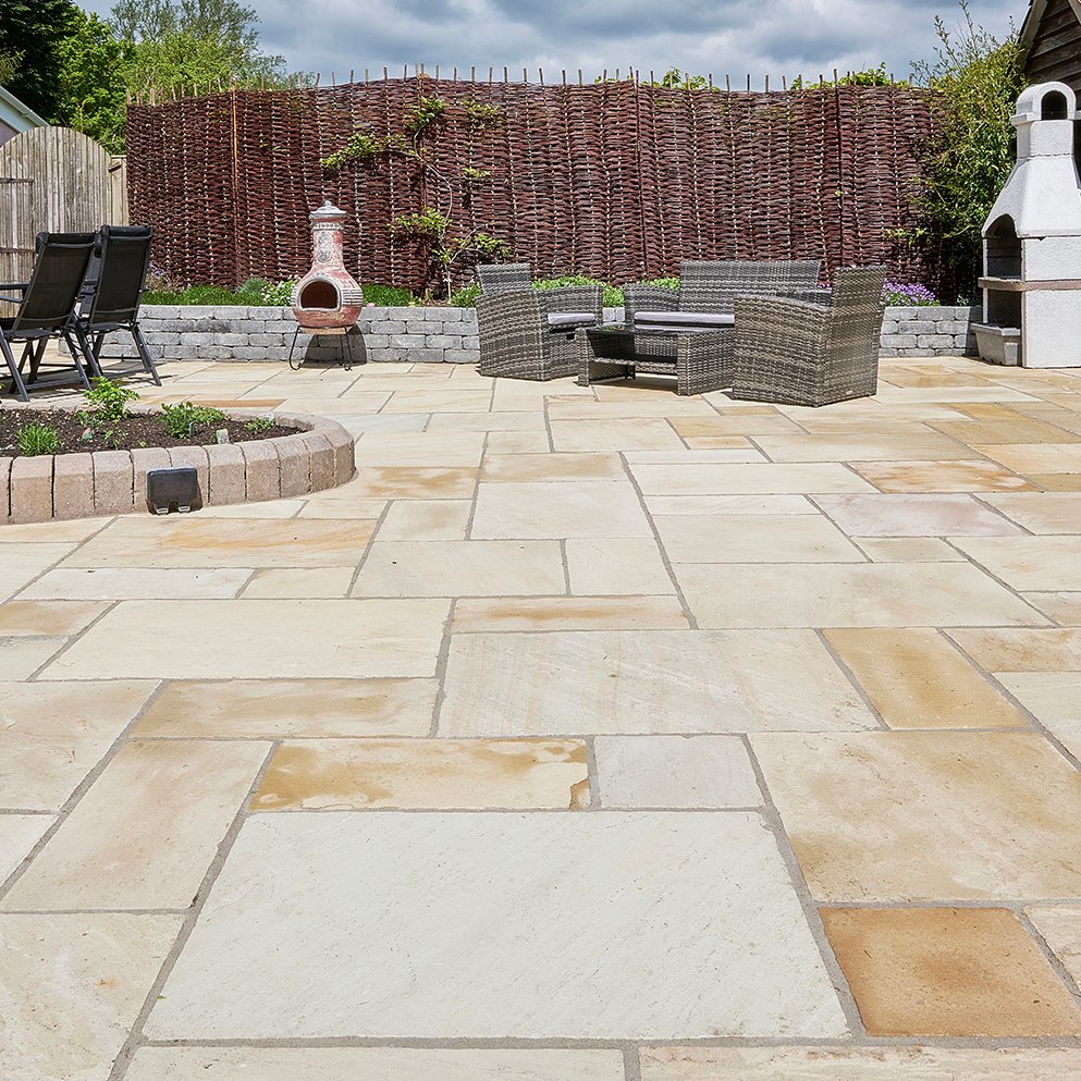 Indian Slabs Riven Mint Indian Sandstone Slabs: Patio Pack – Clearance Paving